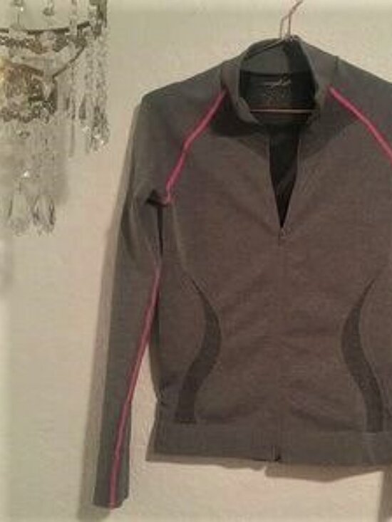 Nophat Jackets & Blazers - Nophat SZ S Grey Black & Hot Pink Activewear Jacket with Front Zip